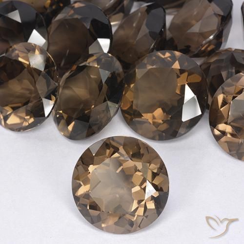 cuarzo ahumado Marrón cálido natural de 10.19 ct, Redondo, VVS-VS