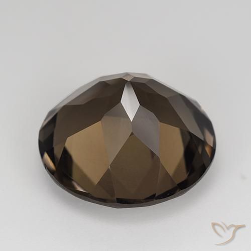 cuarzo ahumado Marrón oscuro medio natural de 13.03 ct, Redondo, VVS-VS