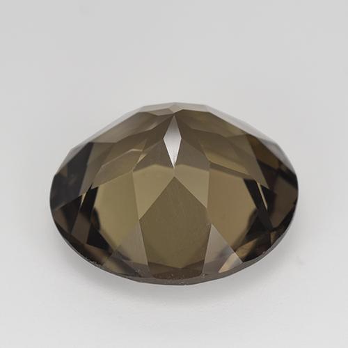 Cuarzo Ahumado Marrón oscuro medio natural de 14.79 ct, Corte Redondo, VVS-VS
