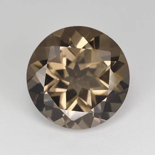 Cuarzo ahumado marrón natural de 8,82 ct, corte redondo, VVS-VS