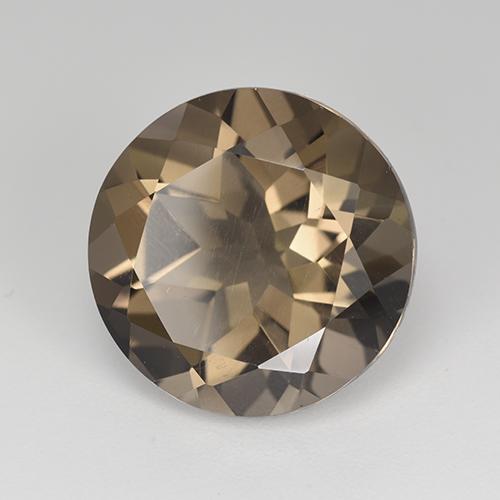 Cuarzo ahumado marrón natural de 8,82 ct, corte redondo, VVS-VS