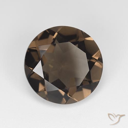 cuarzo ahumado Marrón medio natural de 7.63 ct, Redondo, VVS-VS