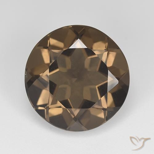 8.91ct Natural Marrón oscuro medio cuarzo ahumado, Redondo, VVS-VS