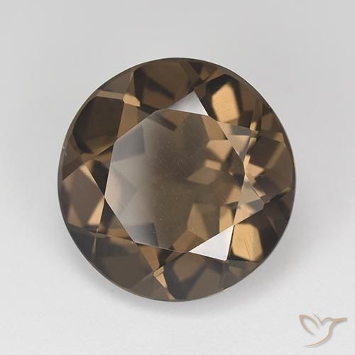 cuarzo ahumado Marrón oscuro medio natural de 8.91 ct, Redondo, VVS-VS