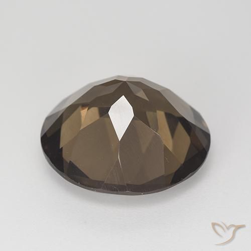cuarzo ahumado Marrón oscuro medio natural de 8.91 ct, Redondo, VVS-VS