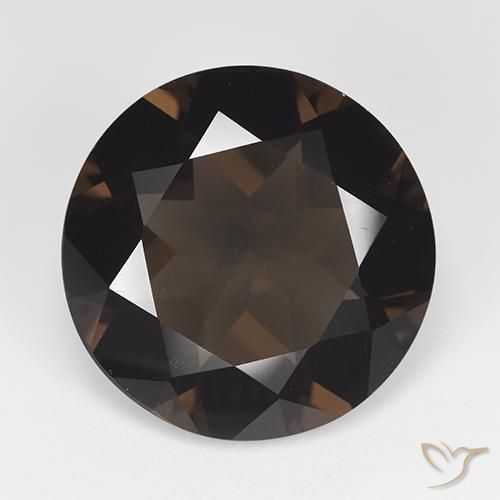 11.69ct Natural Marrón chocolate cuarzo ahumado, Redondo, VVS-VS