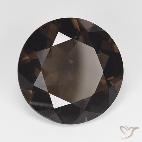cuarzo ahumado Marrón chocolate natural de 11.69 ct, Redondo, VVS-VS