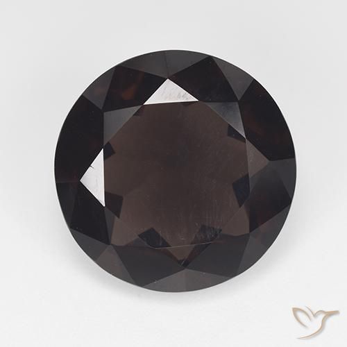 11.15ct Natural Marrón oscuro cuarzo ahumado, Redondo, VVS-VS