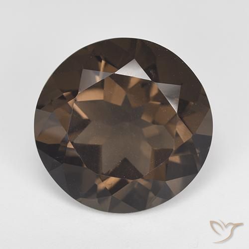 11.72ct Natural Marrón medio cuarzo ahumado, Redondo, VVS-VS