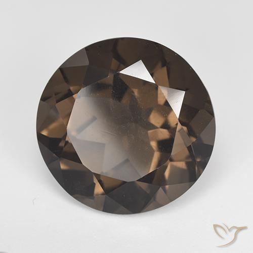 cuarzo ahumado Marrón medio natural de 11.72 ct, Redondo, VVS-VS