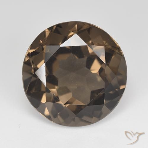 14.30ct Natural Marrón chocolate cuarzo ahumado, Redondo, VVS-VS