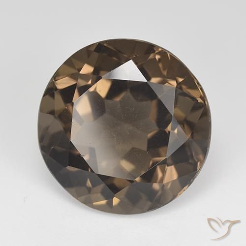 cuarzo ahumado Marrón chocolate natural de 14.30 ct, Redondo, VVS-VS