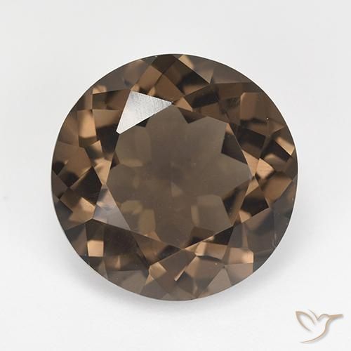 12.70ct Natural Marrón chocolate cuarzo ahumado, Redondo, VVS-VS