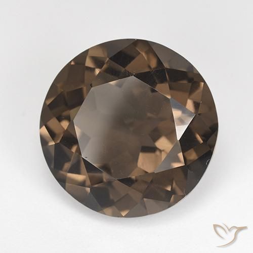 cuarzo ahumado Marrón chocolate natural de 12.70 ct, Redondo, VVS-VS