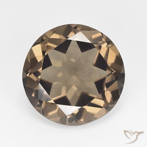 11.84ct Natural Marrón nuez cuarzo ahumado, Redondo, VVS-VS