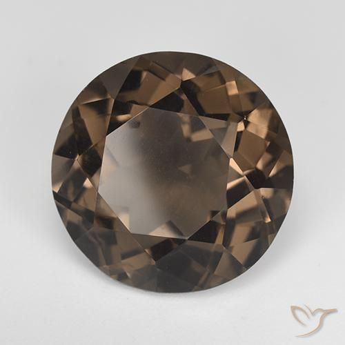 cuarzo ahumado Marrón cálido natural de 12.54 ct, Redondo, VS