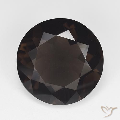 11.91ct Natural Marrón oscuro cuarzo ahumado, Redondo, VVS-VS