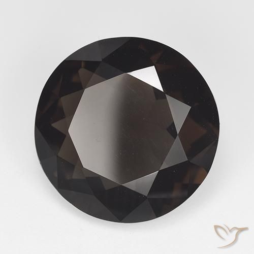cuarzo ahumado Marrón oscuro natural de 11.91 ct, Redondo, VVS-VS