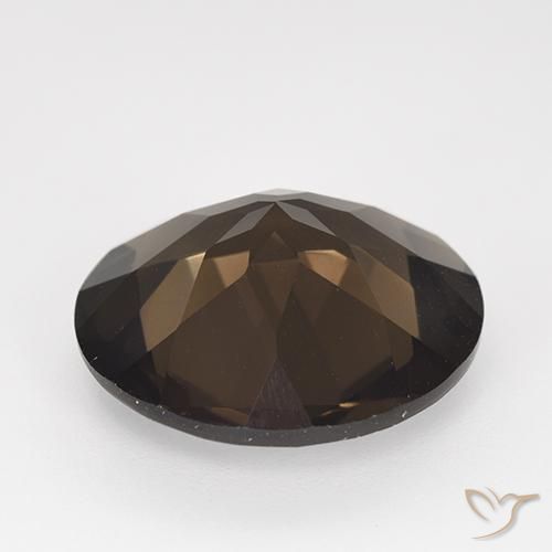 Cuarzo ahumado marrón sombra natural de 12,76 ct, corte redondo, VVS-VS