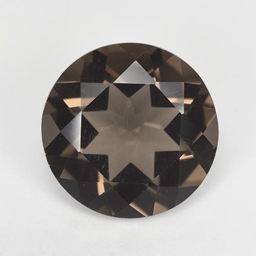 Cuarzo ahumado marrón natural de 7,50 ct, corte redondo, VVS-VS