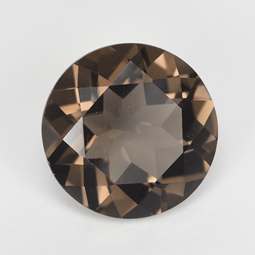 Cuarzo ahumado marrón natural de 7,50 ct, corte redondo, VVS-VS
