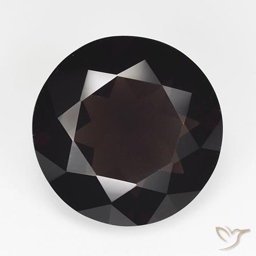 12.25ct Natural Marrón oscuro cuarzo ahumado, Redondo, VVS-VS