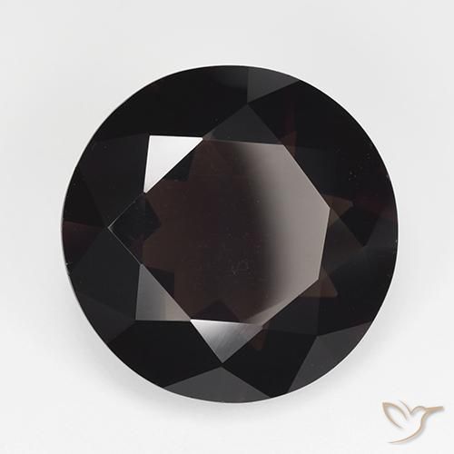 cuarzo ahumado Marrón oscuro natural de 12.25 ct, Redondo, VVS-VS