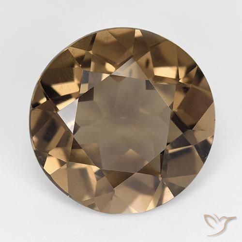 13.68ct Natural Marrón jengibre cuarzo ahumado, Redondo, VVS-VS