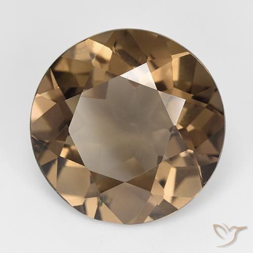 cuarzo ahumado Marrón jengibre natural de 13.68 ct, Redondo, VVS-VS