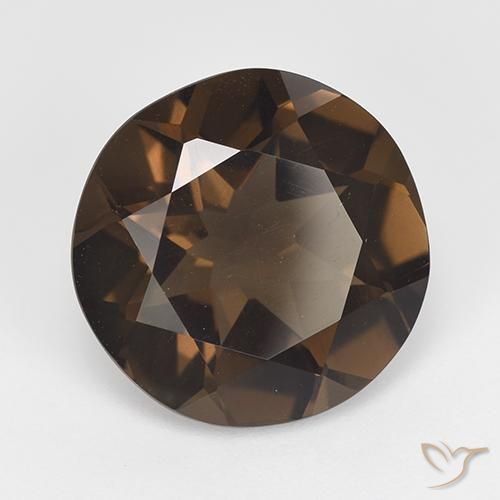cuarzo ahumado Marrón oscuro natural de 6.62 ct, Redondo, VVS-VS