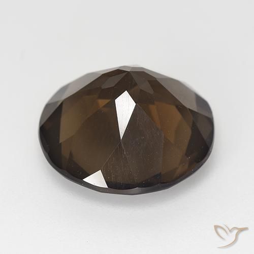 cuarzo ahumado Marrón oscuro natural de 6.62 ct, Redondo, VVS-VS