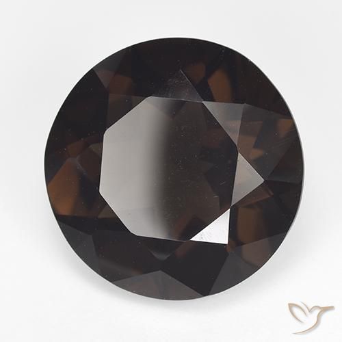 cuarzo ahumado Marrón chocolate natural de 13.90 ct, Redondo, VVS-VS