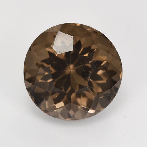Cuarzo Ahumado Marrón nogal natural de 4.84 ct, Corte Redondo, VVS-VS
