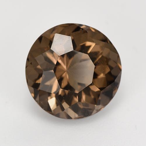 Cuarzo Ahumado Marrón nogal natural de 4.84 ct, Corte Redondo, VVS-VS