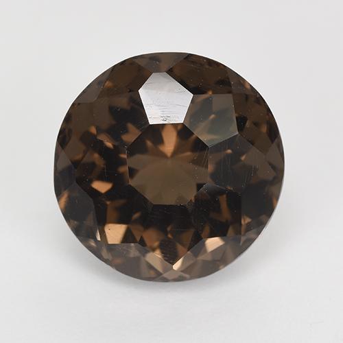 Cuarzo ahumado marrón natural de 5,28 ct, corte redondo, VVS-VS
