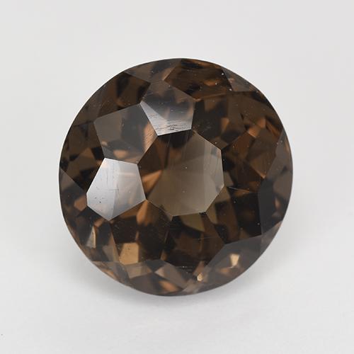 Cuarzo ahumado marrón natural de 5,28 ct, corte redondo, VVS-VS