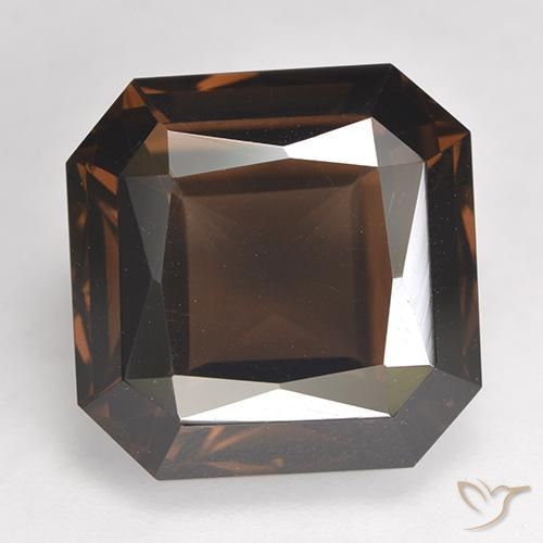 11.87ct Natural Marrón rojizo cuarzo ahumado, corte esmeralda, VVS