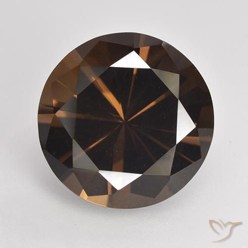 6.79ct Natural Marrón oscuro cuarzo ahumado, Redondo, VVS-VS