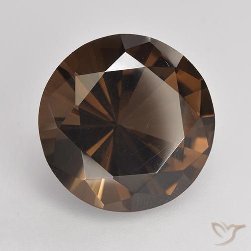 cuarzo ahumado Marrón oscuro natural de 6.79 ct, Redondo, VVS-VS