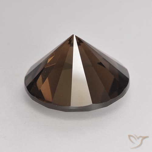 cuarzo ahumado Marrón oscuro natural de 6.79 ct, Redondo, VVS-VS