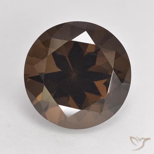 7.04ct Natural Marrón nogal cuarzo ahumado, Redondo, VVS-VS