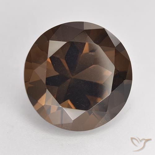 cuarzo ahumado Marrón nogal natural de 7.04 ct, Redondo, VVS-VS