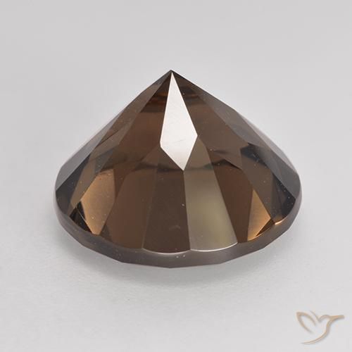 cuarzo ahumado Marrón nogal natural de 7.04 ct, Redondo, VVS-VS