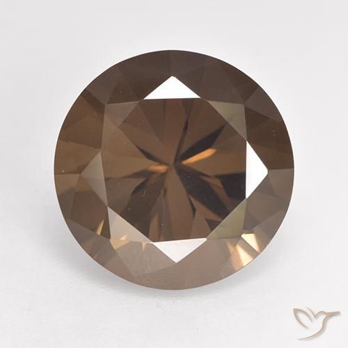 6.40ct Natural Marrón nogal cuarzo ahumado, Redondo, VVS-VS