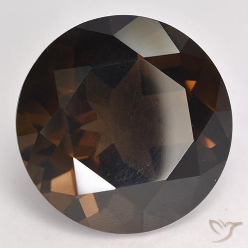 Cuarzo ahumado marrón natural de 17,71 ct, corte redondo, VVS-VS