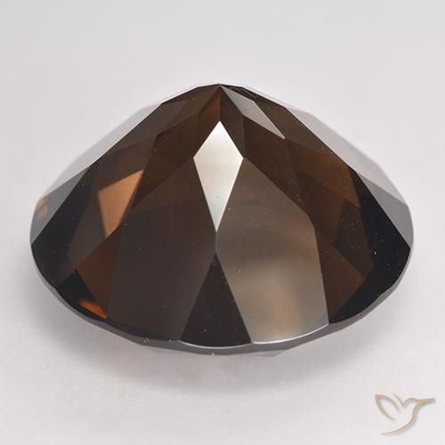 Cuarzo ahumado marrón natural de 17,71 ct, corte redondo, VVS-VS