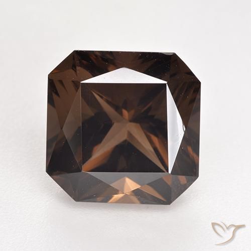 6.08ct Natural Marrón oscuro cuarzo ahumado, corte esmeralda, VVS-VS