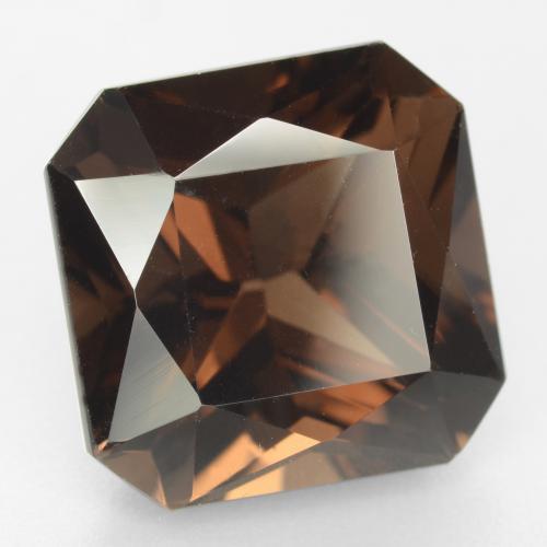 Cuarzo ahumado marrón natural de 10,00 ct, corte esmeralda, VVS