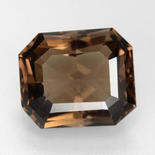 Cuarzo ahumado marrón natural de 7,41 ct, corte esmeralda, VVS-VS