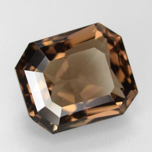 Cuarzo ahumado marrón natural de 7,41 ct, corte esmeralda, VVS-VS